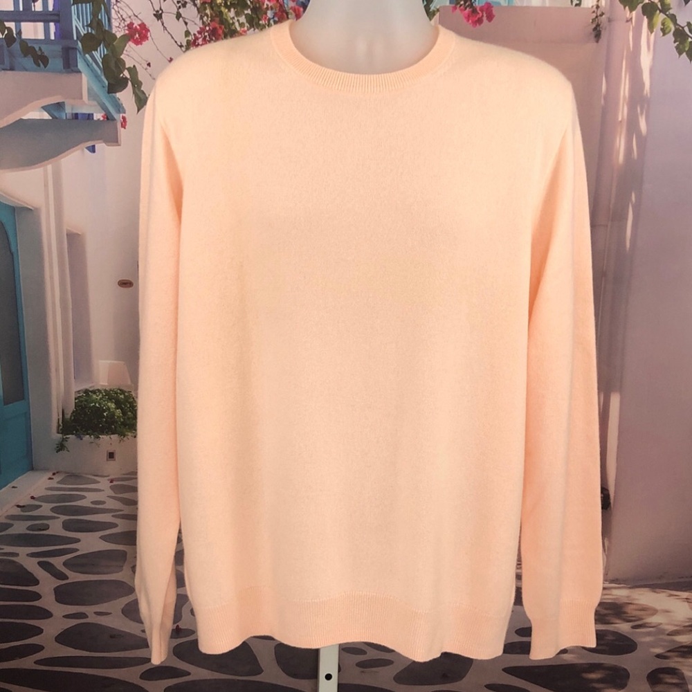 NWT J. Crew 100% Cashmere Light Pink Crewneck Sweater